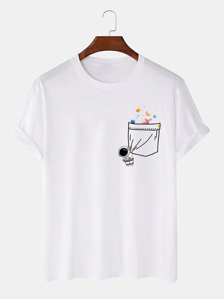 T-shirt d'impression de poche d'astronaute d'astronaute