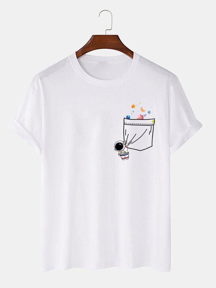 T-shirt d'impression de poche d'astronaute d'astronaute