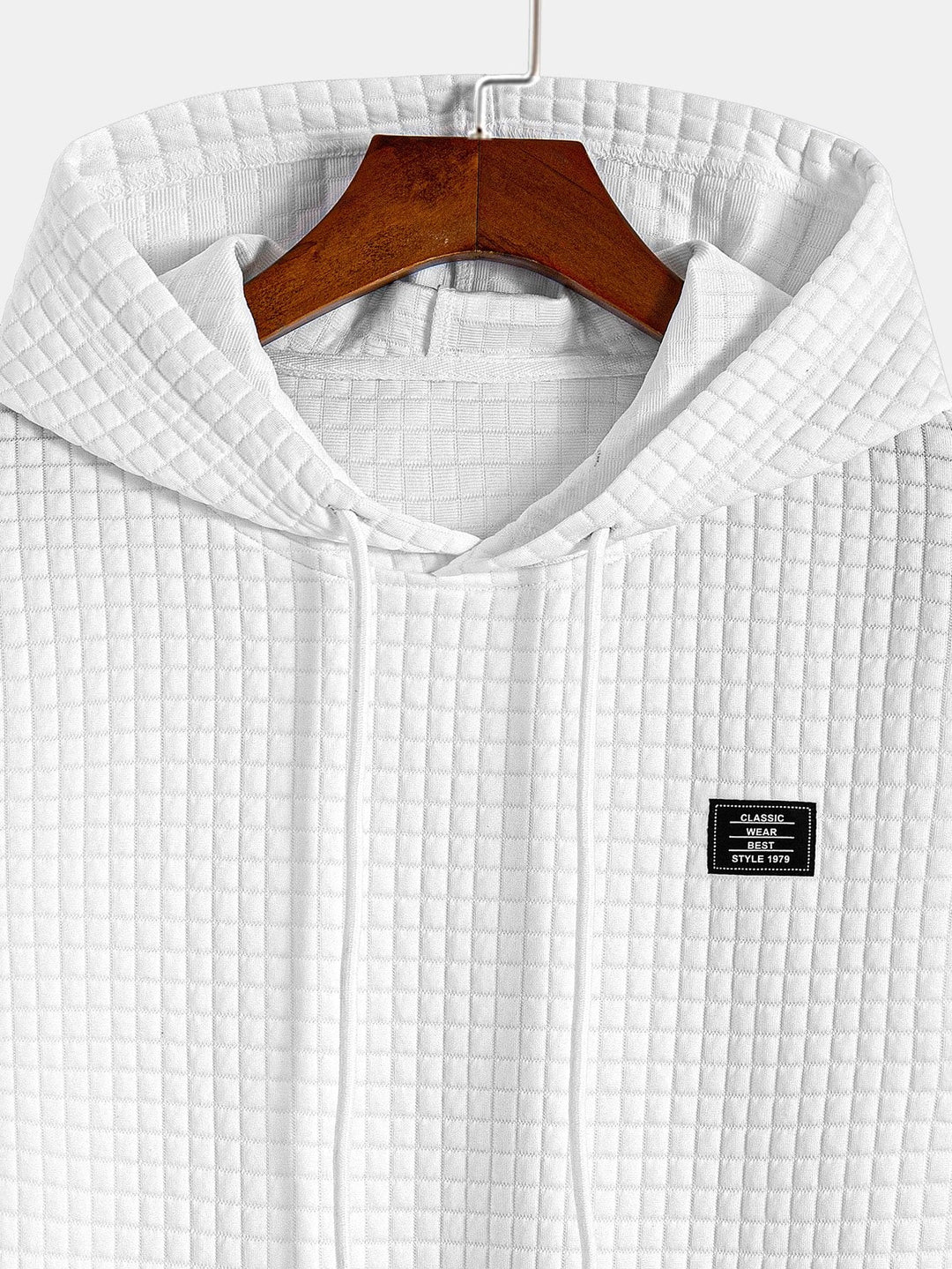 T-shirt à capuche en gaufre avec ourlet en arc
