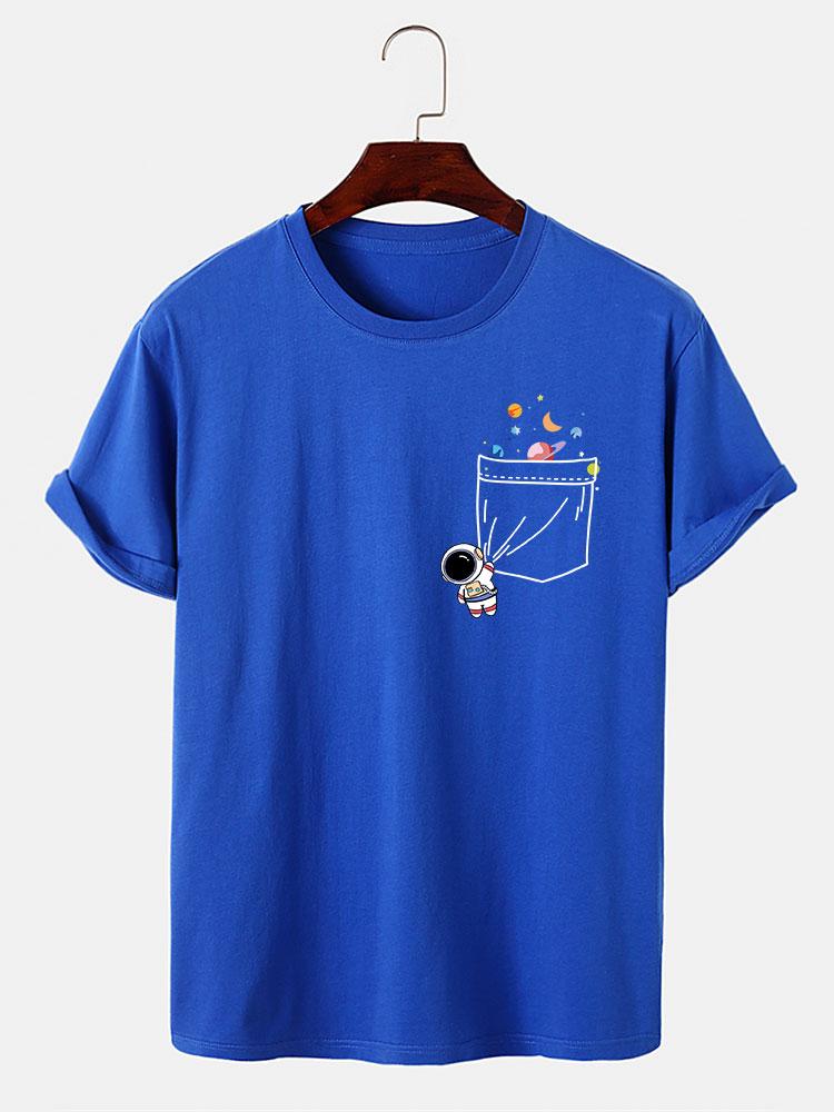 T-shirt d'impression de poche d'astronaute d'astronaute