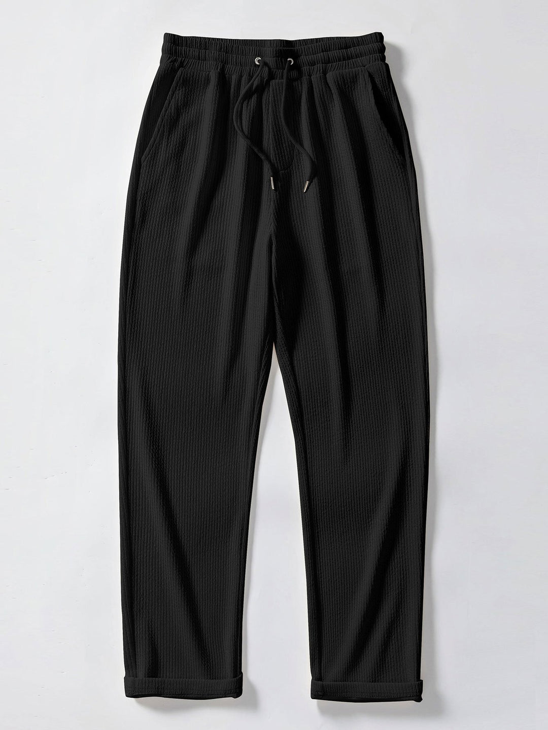 Chemise côtelée à manches longues, ajustée muscle, boutonnée & pantalon côtelé à jambe droite