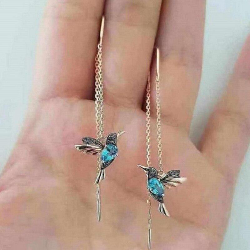 Luna™ | Boucles d'oreilles Hummingbird en émail et zirconium