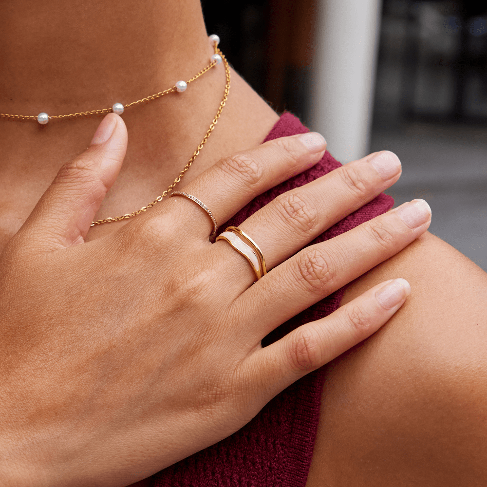 Sahara™ | Bague Dorée à Couches Élégante
