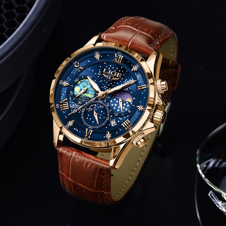 Montre Élégante avec Phase Lunaire