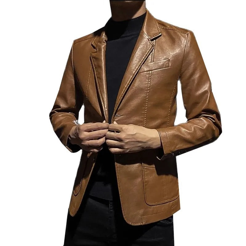 Veste en cuir décontractée