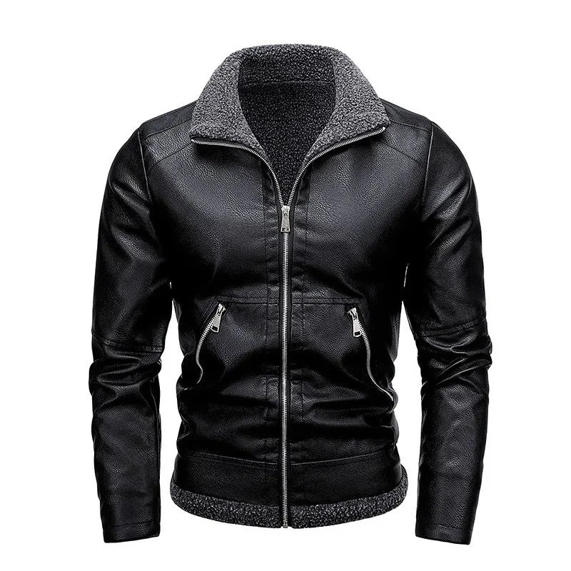 Veste en cuir polaire élégante