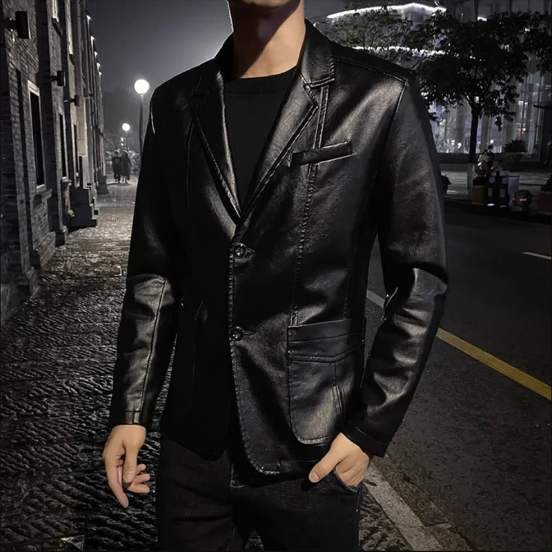 Veste en cuir décontractée
