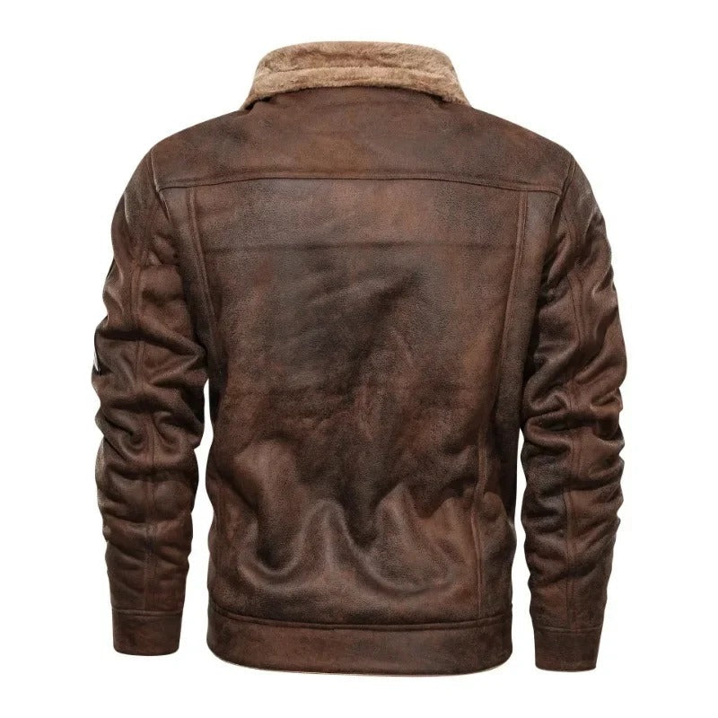 Veste en cuir polaire élégante et chaude