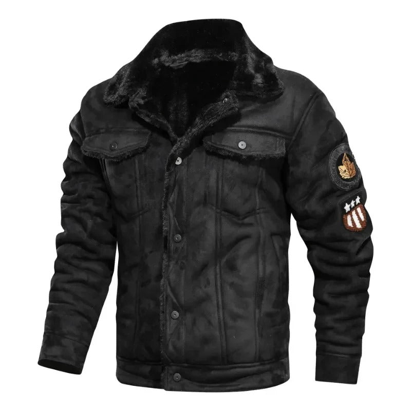 Veste en cuir polaire élégante et chaude