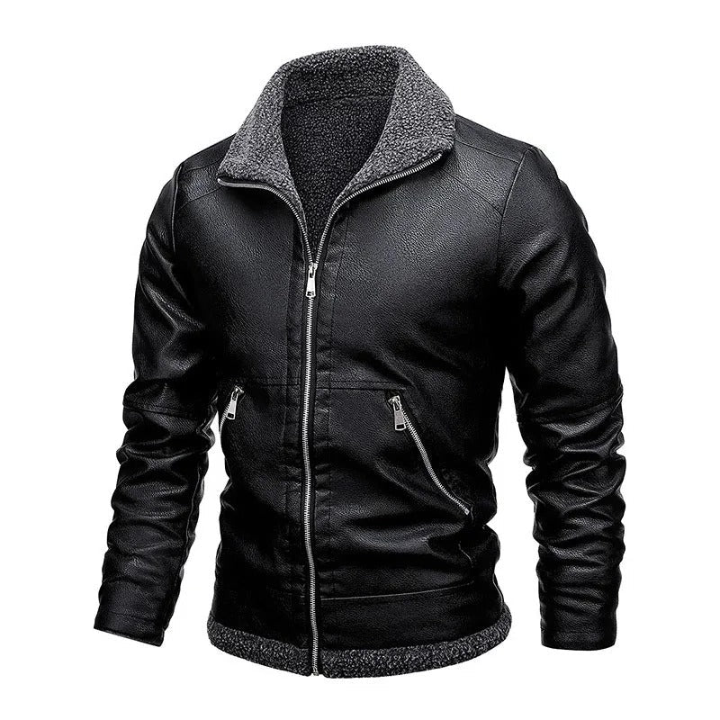 Veste en cuir polaire élégante