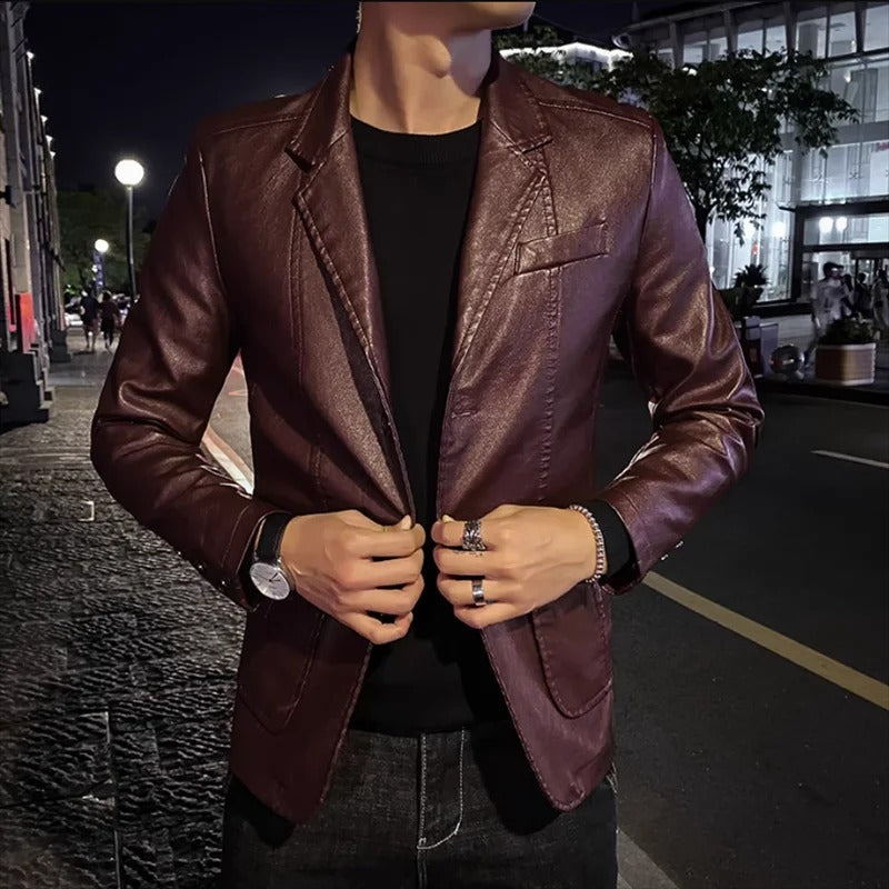 Veste en cuir décontractée