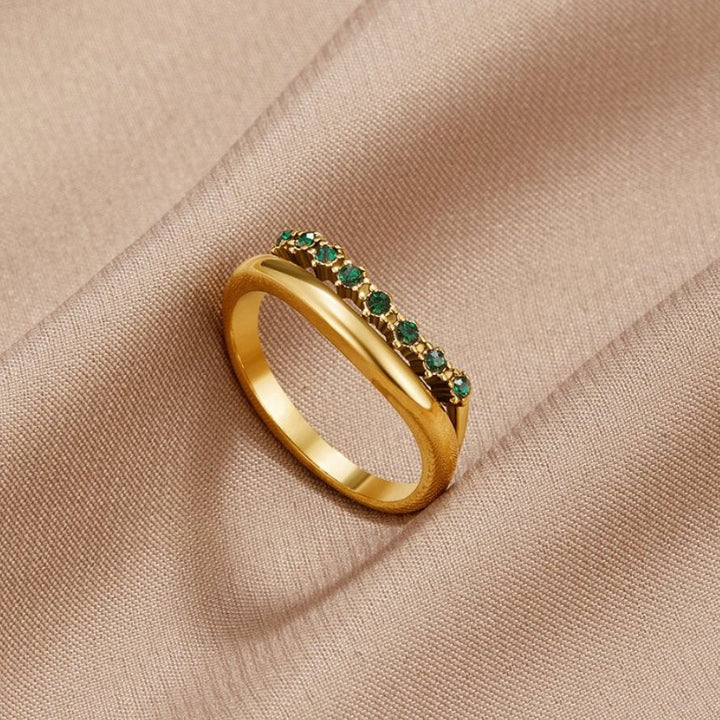 Emerald Green Stacking Ring - Mary