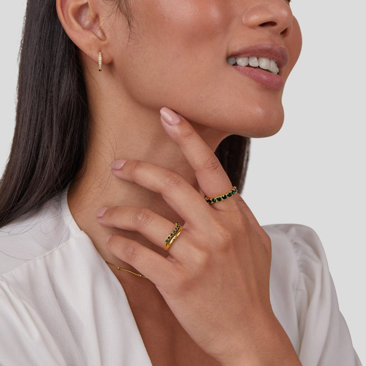 Emerald Green Stacking Ring - Mary