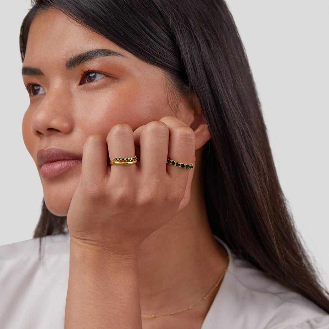 Emerald Green Stacking Ring - Mary