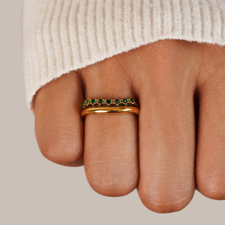 Emerald Green Stacking Ring - Mary
