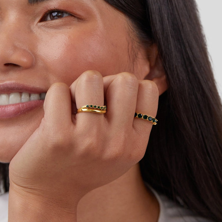 Emerald Green Stacking Ring - Mary