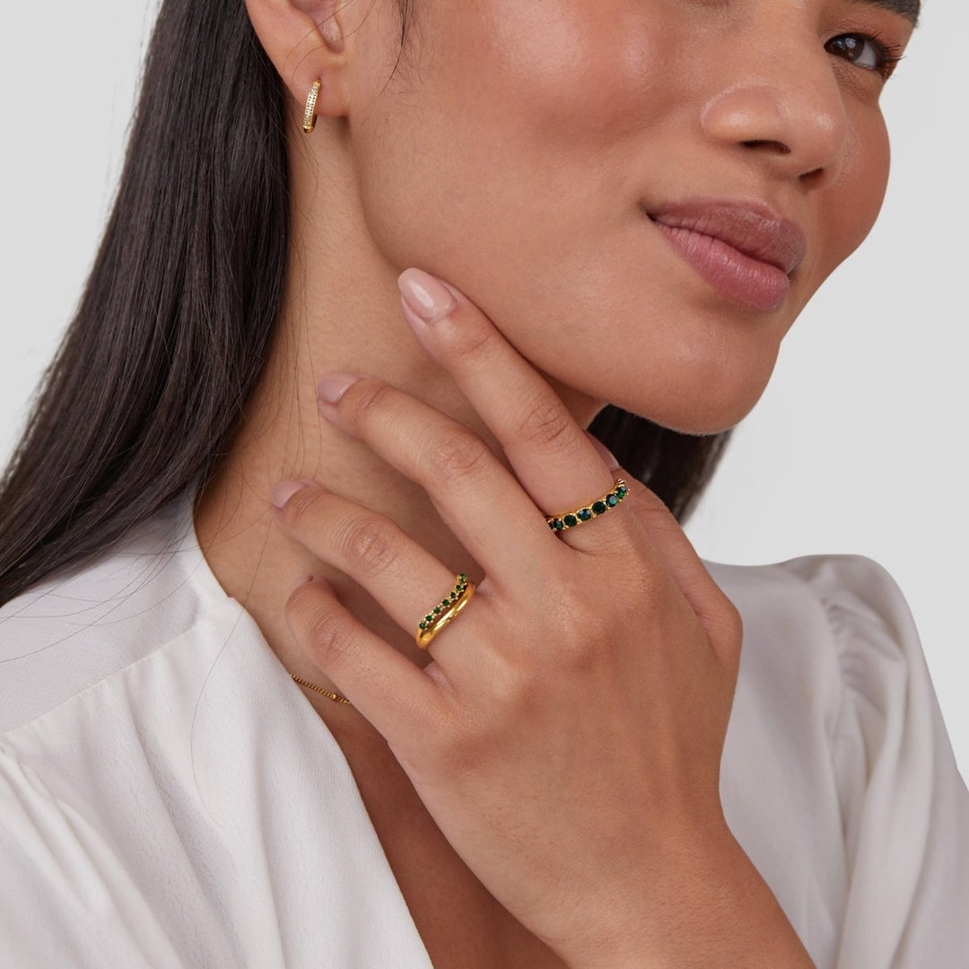 Emerald Green Stacking Ring - Mary