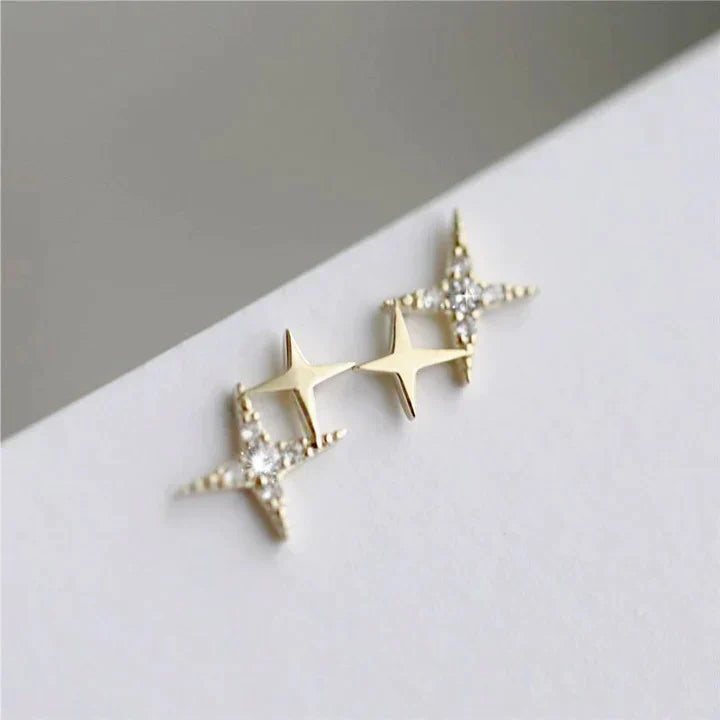 Luna™ | Boucles d'oreilles étoile scintillantes avec zirconia en or