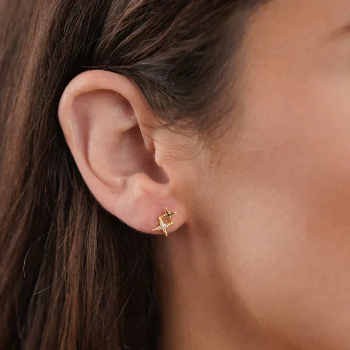 Luna™ | Boucles d'oreilles étoile scintillantes avec zirconia en or