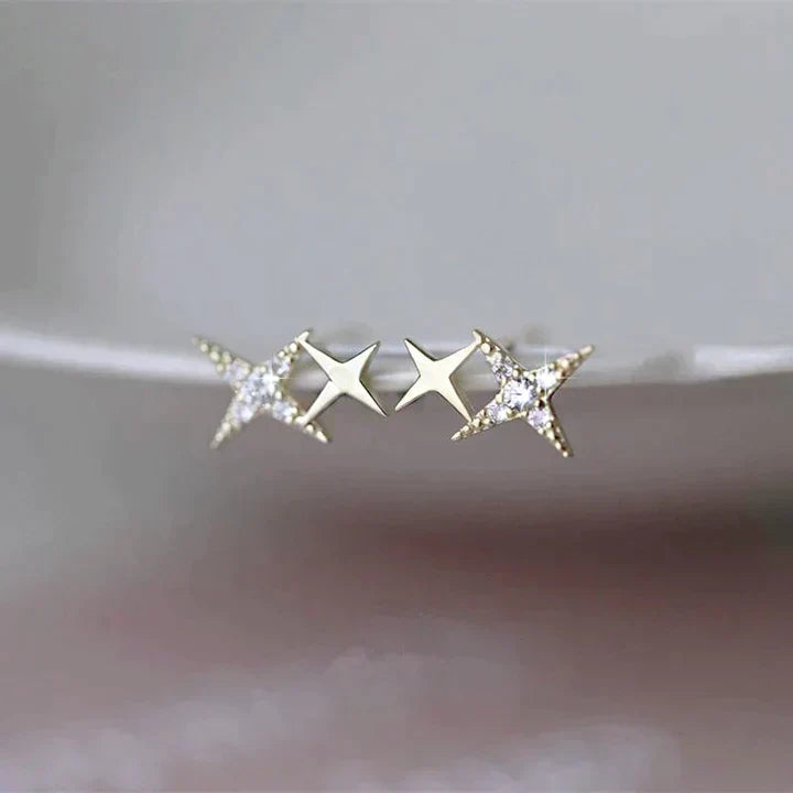Luna™ | Boucles d'oreilles étoile scintillantes avec zirconia en or