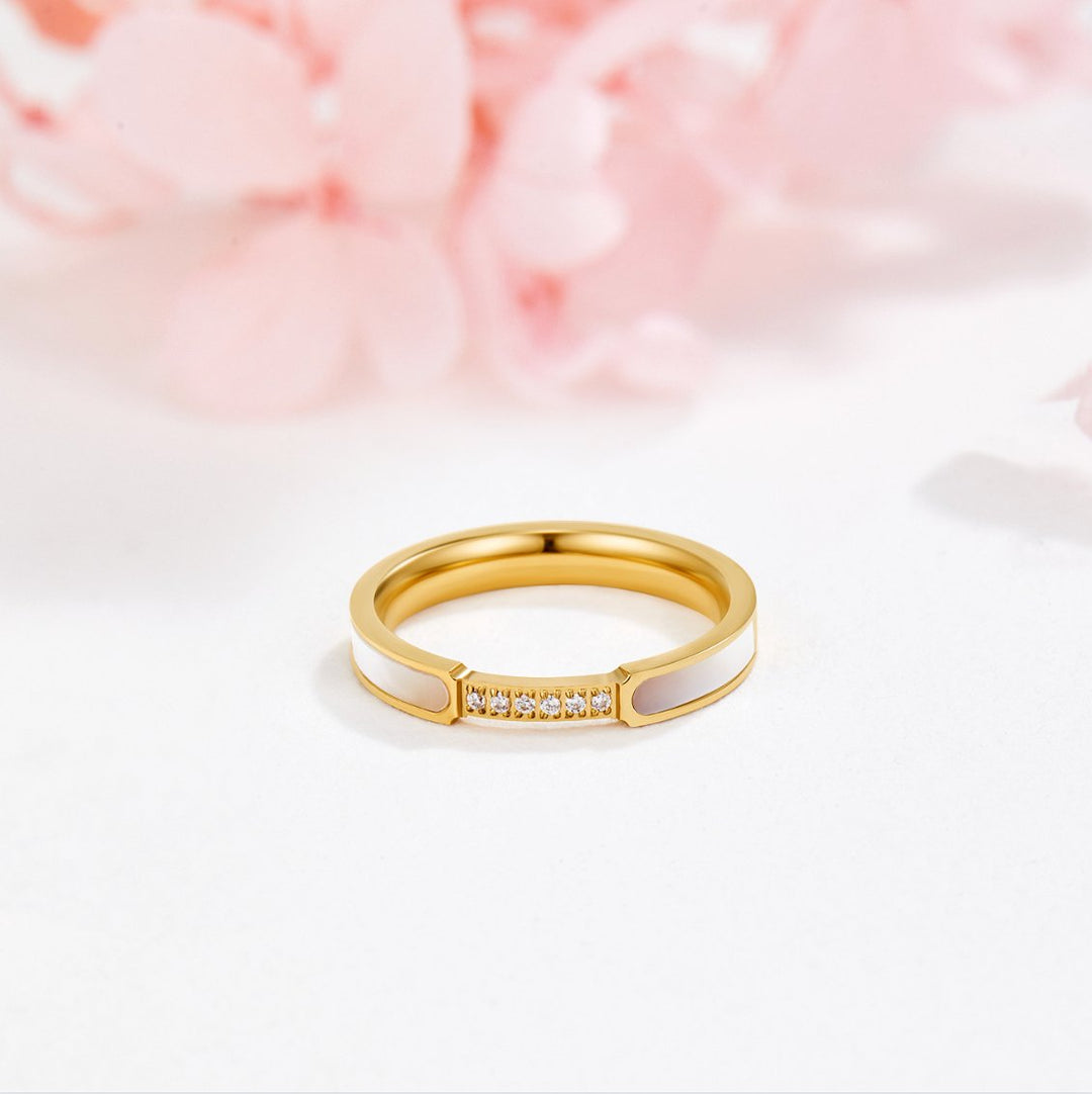 Crystal and Pearl Ring