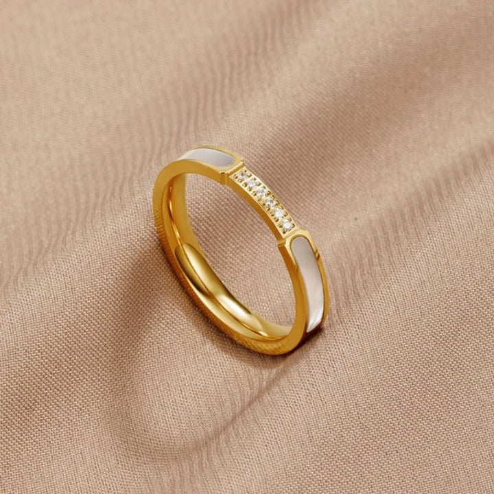 Crystal and Pearl Ring