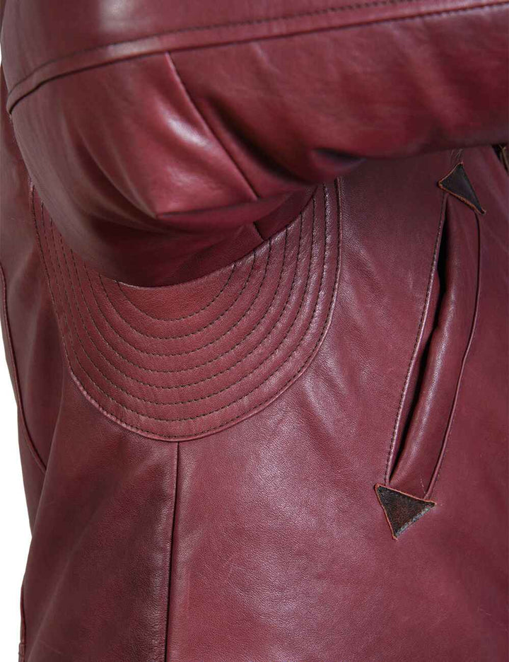 Luca™ | Parka Élégante Bordeaux pour Hommes avec Capuche en Fourrure