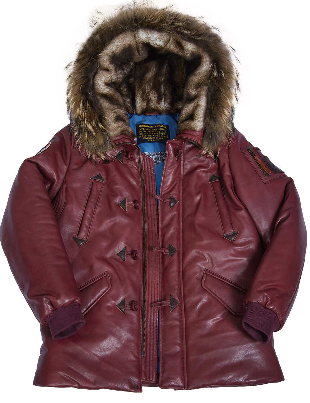 Luca™ | Parka Élégante Bordeaux pour Hommes avec Capuche en Fourrure