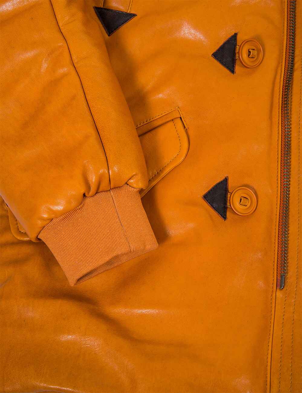 Orion™ | Parka en Cuir Orange pour Hommes
