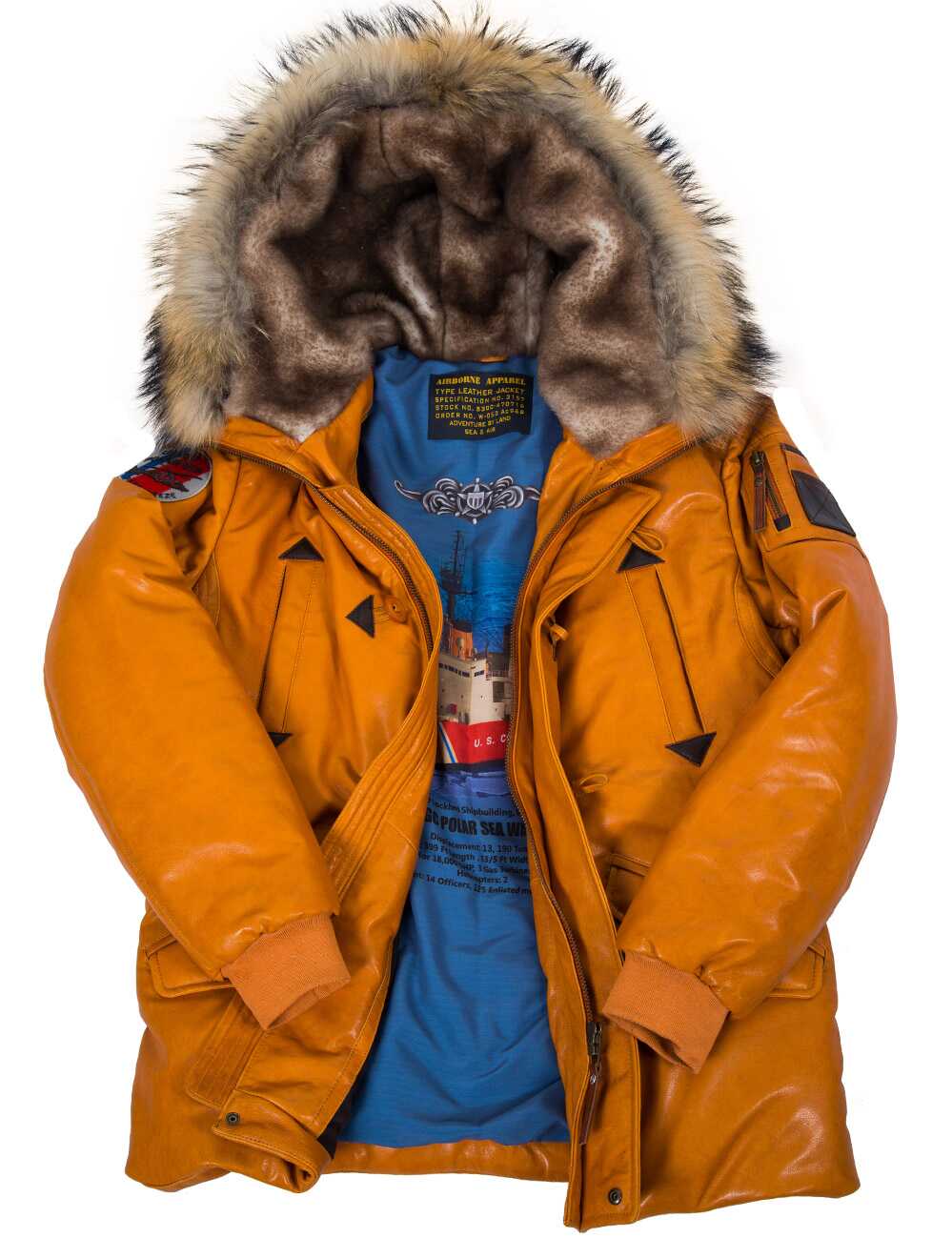 Orion™ | Parka en Cuir Orange pour Hommes