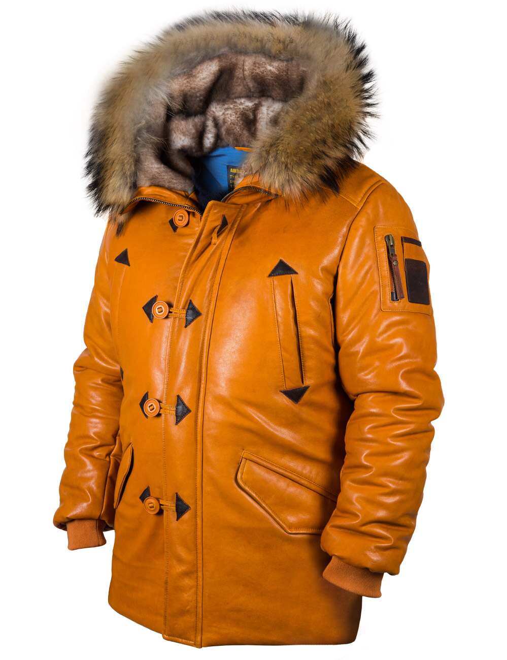 Orion™ | Parka en Cuir Orange pour Hommes