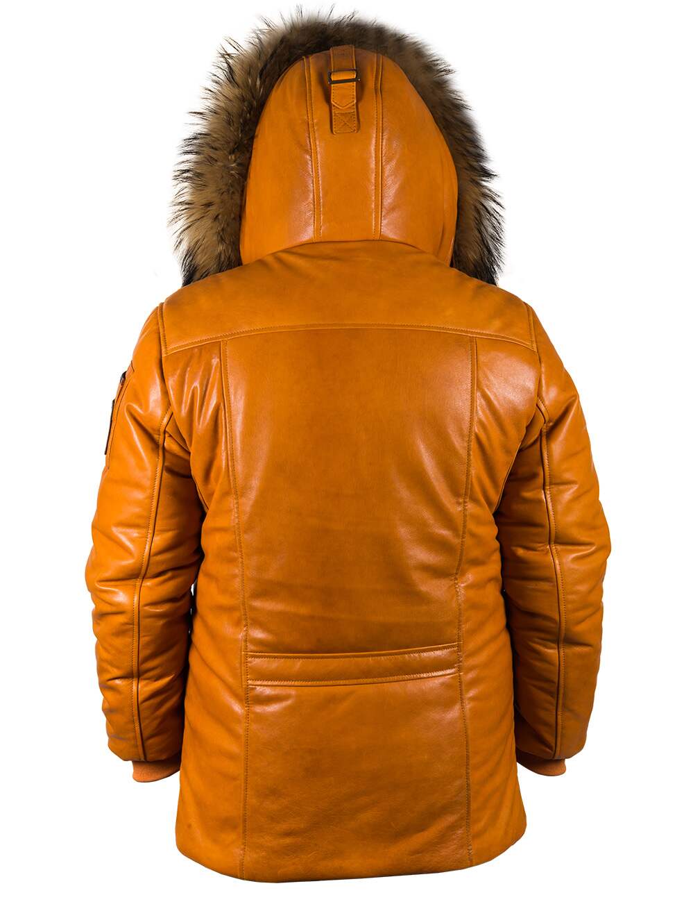 Orion™ | Parka en Cuir Orange pour Hommes