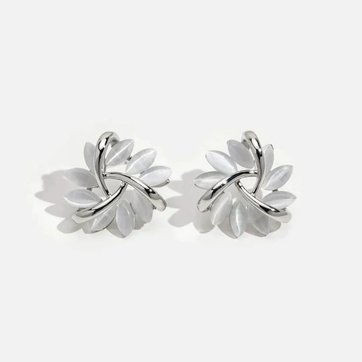 Opaline™ | Boucles d'oreilles en cercle avec pétales d'opale dorés