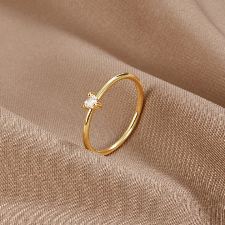 Heart-Shaped Crystal Ring