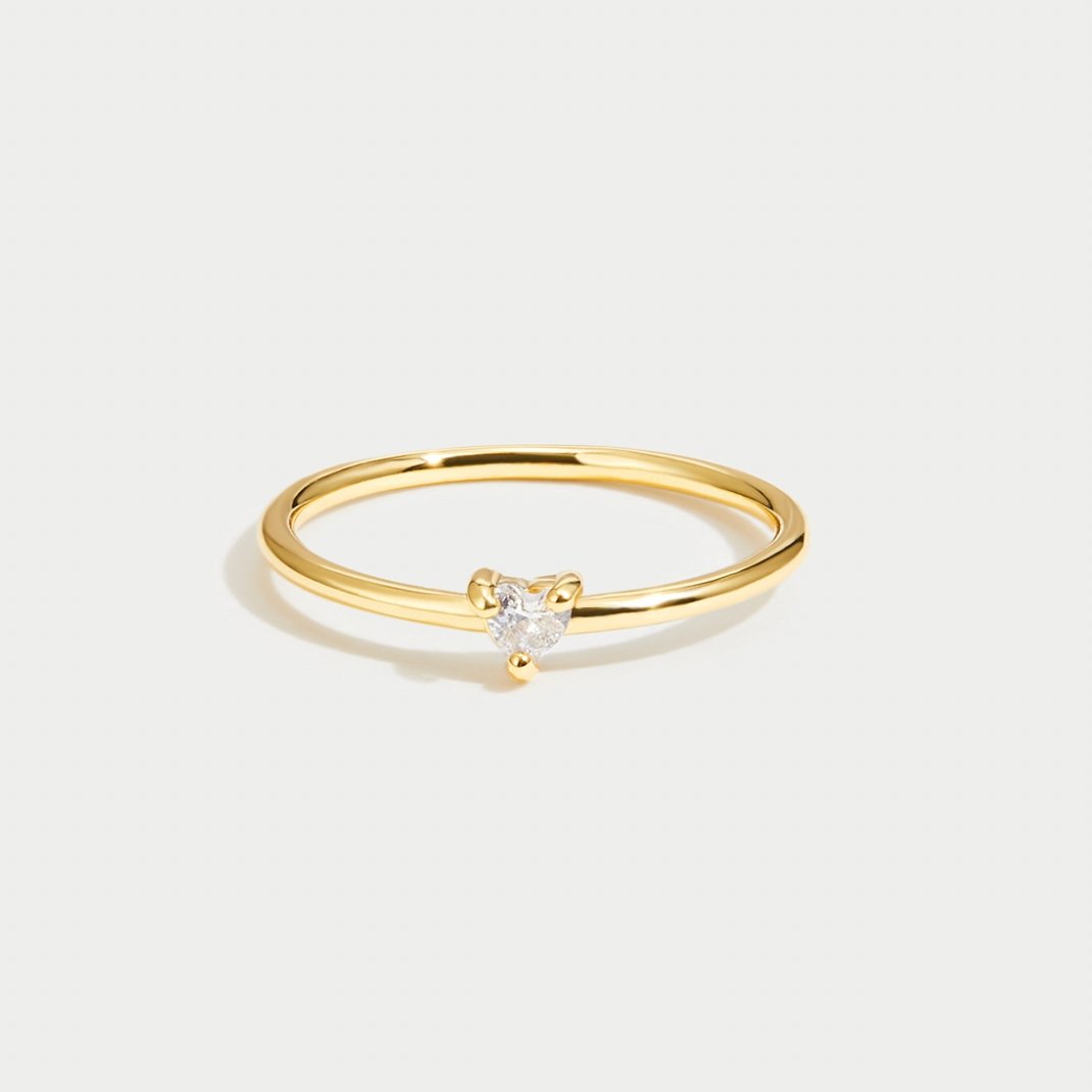Heart-Shaped Crystal Ring