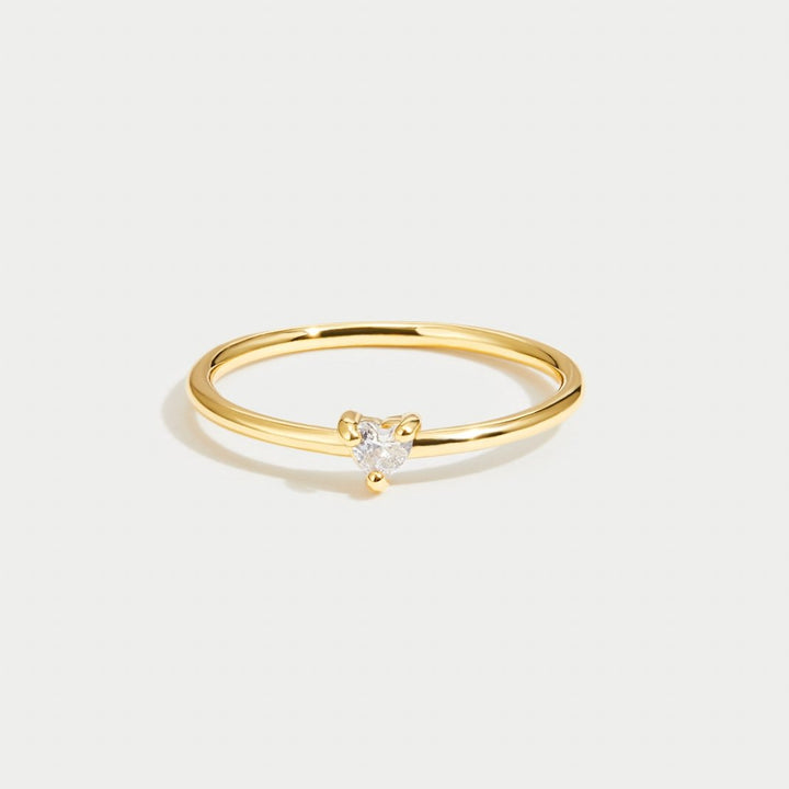 Heart-Shaped Crystal Ring