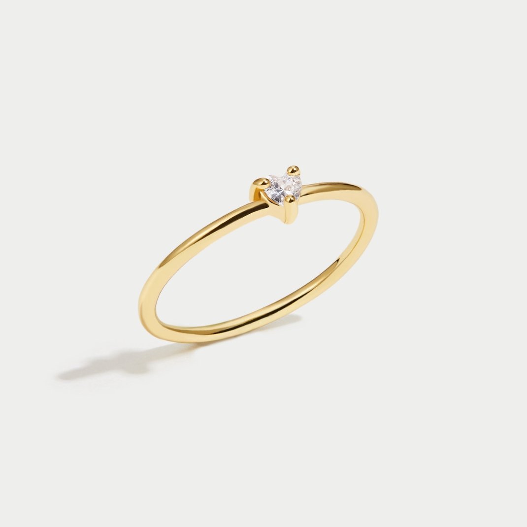 Heart-Shaped Crystal Ring