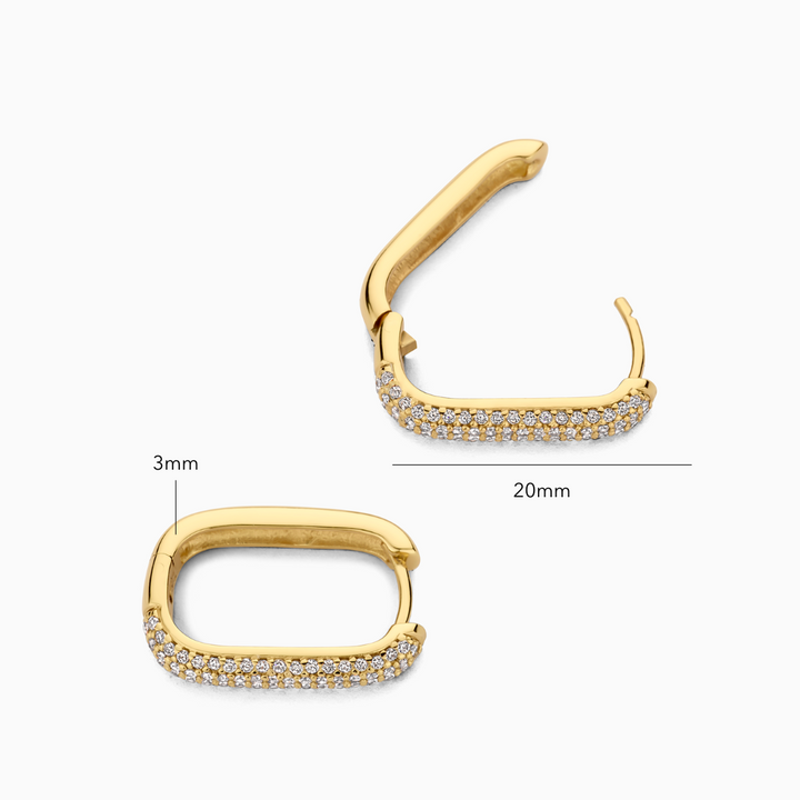 Livia™ | Boucles d'oreilles Rectangulaires Icon Pavé en Zircon