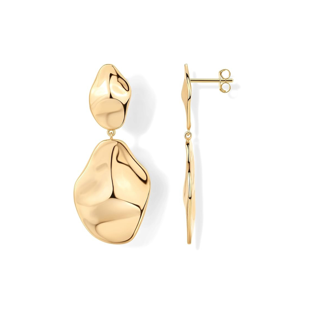 Boucles d'oreilles Ondes de Ripple | Or