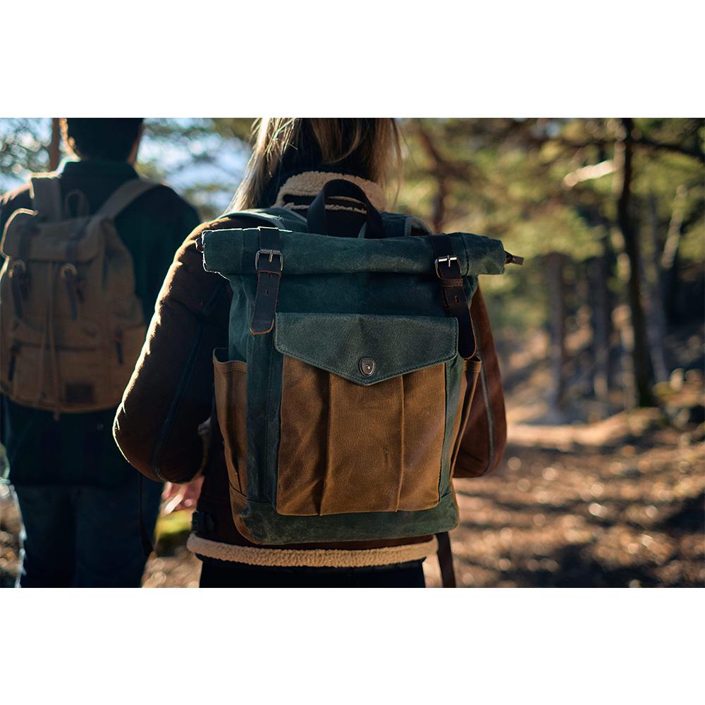 Sac à dos en toile cirée à rabat | MARSEILLE