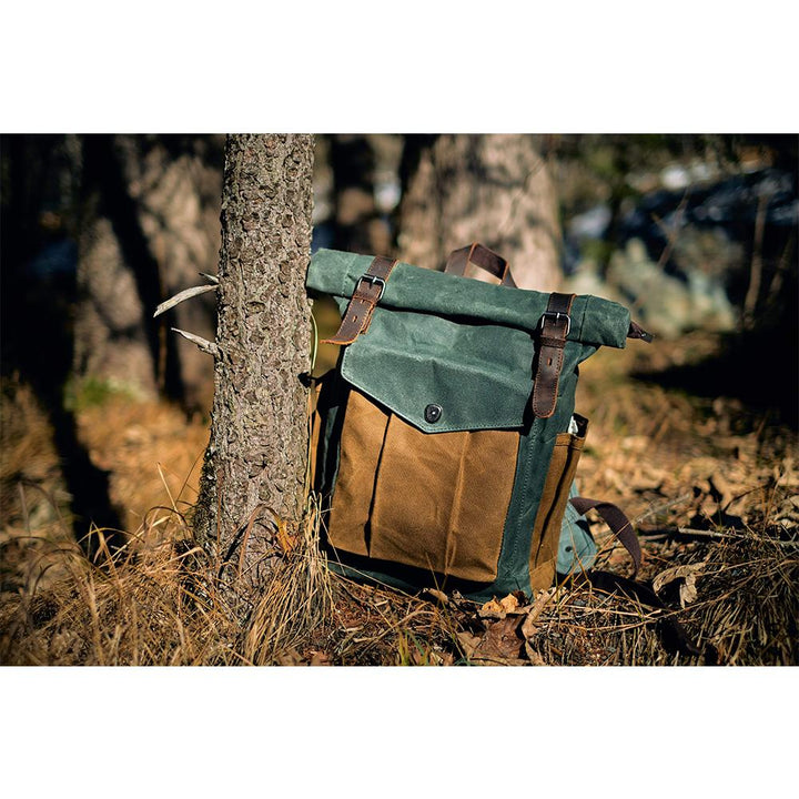 Sac à dos en toile cirée à rabat | MARSEILLE