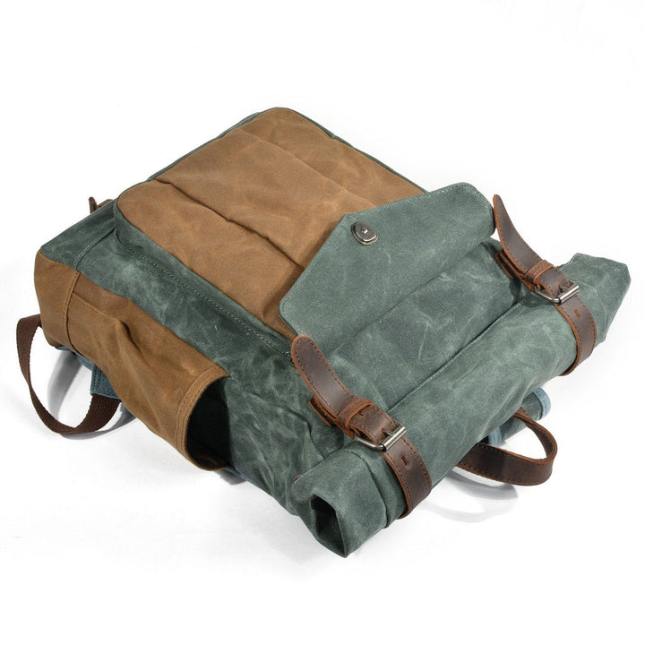 Sac à dos en toile cirée à rabat | MARSEILLE