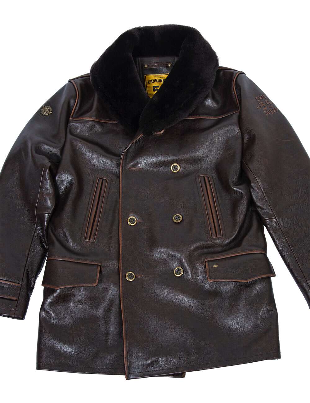 Aron™ | Manteau Peacoat d'Hiver en Cuir Vintage