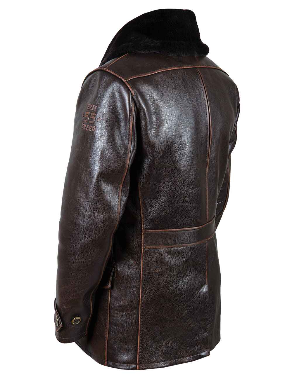 Aron™ | Manteau Peacoat d'Hiver en Cuir Vintage