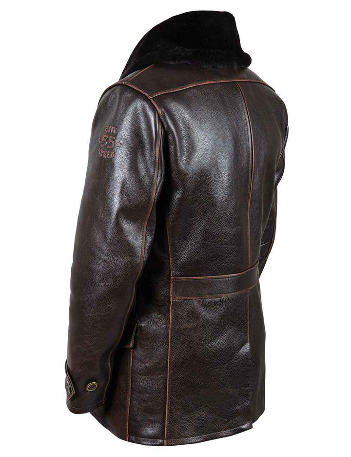 Aron™ | Manteau Peacoat d'Hiver en Cuir Vintage