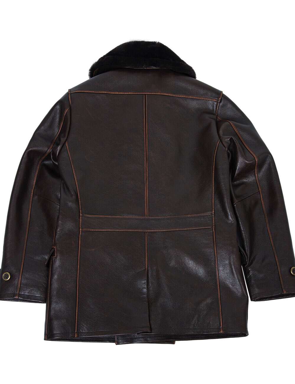 Aron™ | Manteau Peacoat d'Hiver en Cuir Vintage