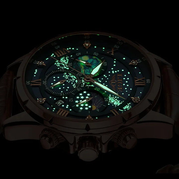 Montre Élégante avec Phase Lunaire
