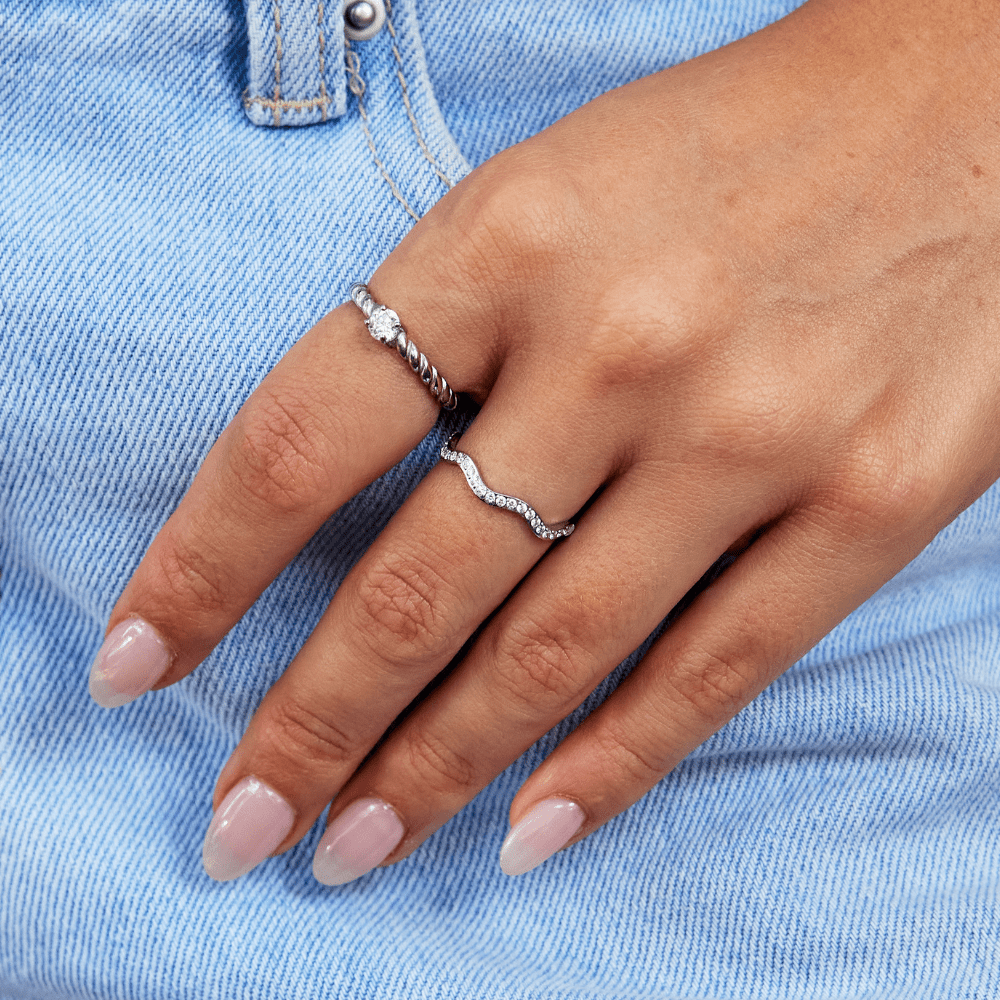 Silver and Crystal Zenya Ring