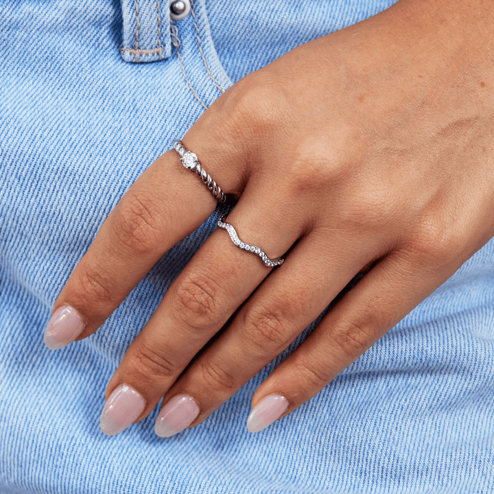 Silver and Crystal Zenya Ring
